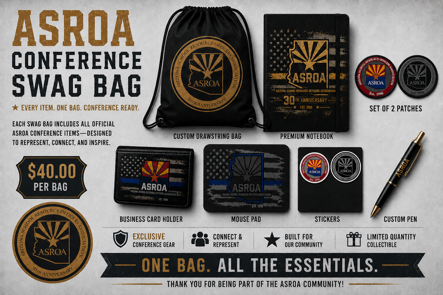 ASROA 30th Anniversary Conference Swag Bag